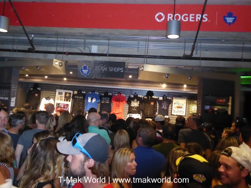 Merch stand at The Tragically Hip
