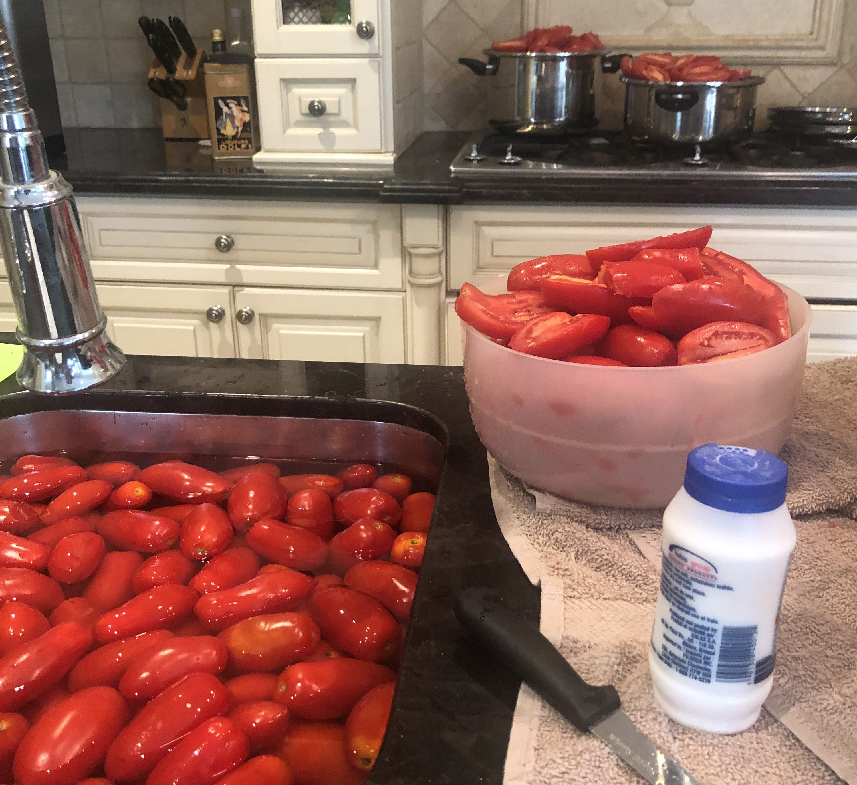 Canning tomatoes is easy. Washing San Marzano tomatoes